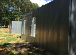 Rear wall of completed panels